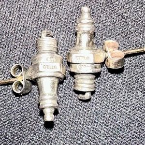 Vintage Estate Sterling Silver Spark Plug Earrings 50’s 60’s